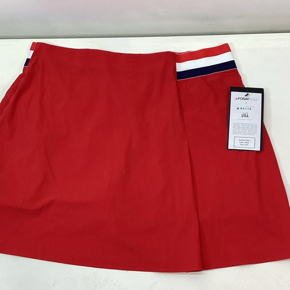 FORAY GOLF Team USA Red Skort with Striped Waistband - XXL